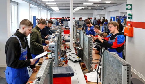 Trainees at a Deutsche Bahn training centre for industrial and technical professions, Berlin,