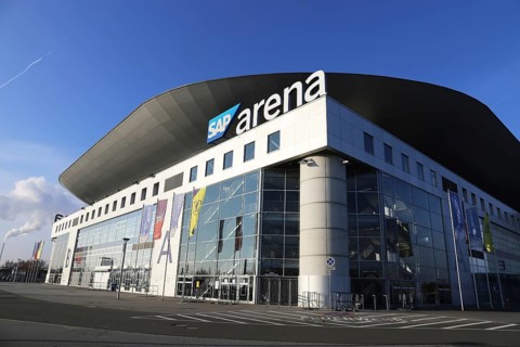 The SAP Arena in Mannheim, home of the Adler Mannheim and the Rhein-Necker Loewen as well as the