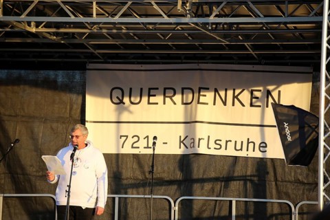 Karlsruhe: Corona protests against the measures taken by the federal government. The protests were