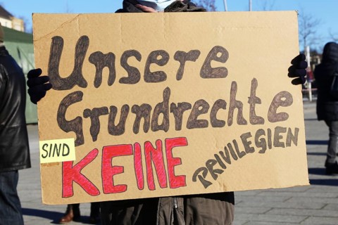 Mannheim: Demonstration against the corona measures. The demonstration was organised by an