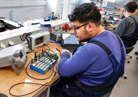 Trainees at a Deutsche Bahn training centre for industrial and technical professions, Berlin,