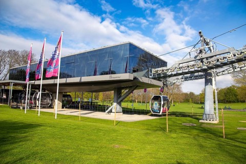 BUGA (Federal Garden Show) Mannheim 2023: The cable car connects the two exhibition grounds
