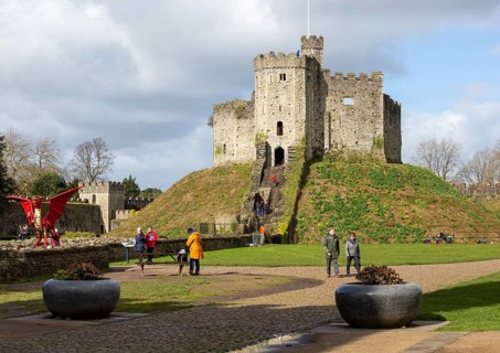 The Norman Keep inside Cardiff castle, Cardiff, South Wales, UK