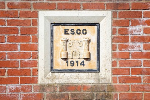 East Suffolk County Council sign dated 1914 on bridge at Mendham, Suffolk, England, UK