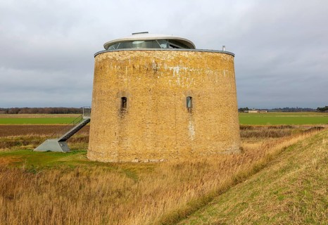 Martello Tower Y, Bawdsey, Suffolk, England, UK. Described by architecture critic Jonathan Glancey