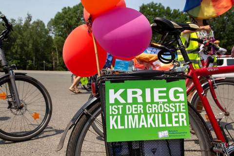 Ramstein 2022 peace camp bicycle demonstration: A bicycle demonstration was held on Sunday under