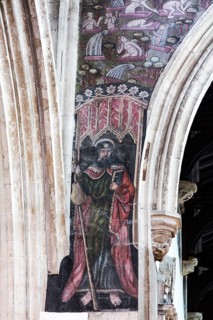Medieval doom painting of the Day of Judgement, Church of Saint Thomas, Salisbury, Wiltshire,