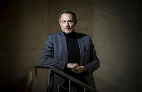 Christian Lindner (FDP), Federal Minister of Finance, photographed in the stairwell of the Federal