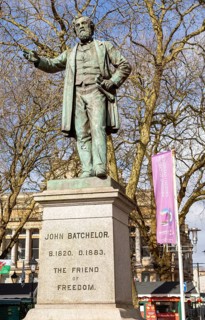 John Batchelor 1820-1883 statue, Victorian businessman and politician, the Friend of Freedom,