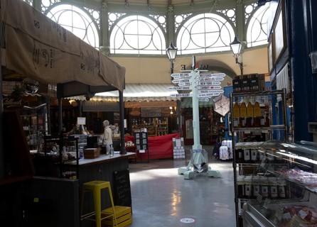 Interior of Guildhall covered market, Bath, Somerset, England, UK built 1861