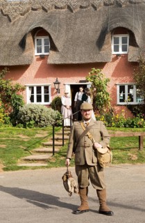 Filming a scene for Stanley's War film directed by Tim Curtis outside the Sorrel Horse pub,