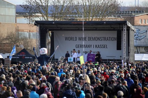 Large demonstration by critics of the corona measures in Kassel: Protests took place simultaneously