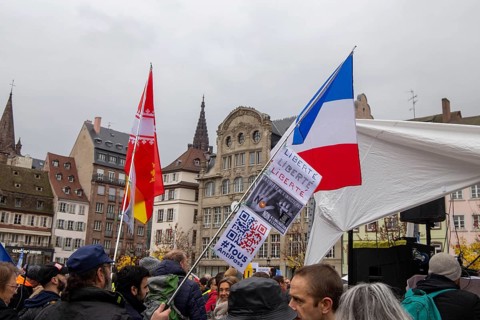 Strasbourg, France: Large demonstration for freedom against the corona measures and the vaccination