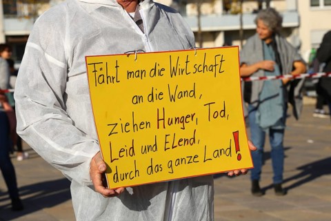 Speyer: Corona protests against the federal government's measures. The protests were organised by