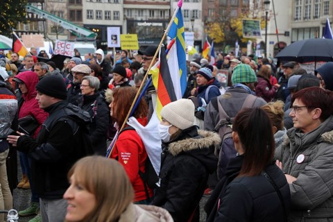 Strasbourg, France: Large demonstration for freedom against the corona measures and the vaccination