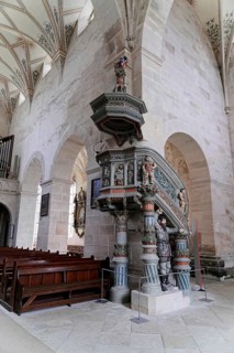Pulpit, Cistercian monastery Bebenhausen, Tuebingen, Baden-Wuerttemberg, Germany, Europe