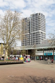 The David Murray John Building, better known as the Brunel Tower, in central business district of