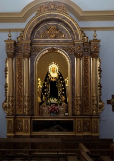 Statue of Virgin de los Dolores, church of Saint Anthony of Padua, Frigiliana, Malaga province,