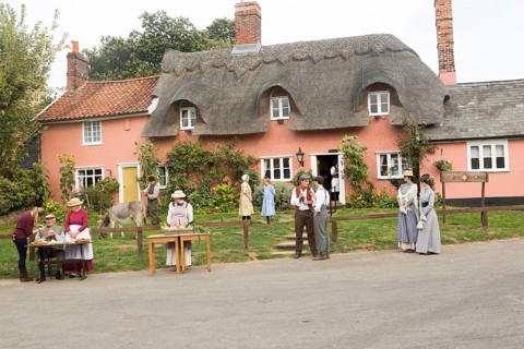 Filming a scene for Stanley's War film directed by Tim Curtis outside the Sorrel Horse pub,