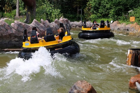Dino-Splash (formerly: Donnerfluss) at the Holiday-Park in Hassloch, Palatinate