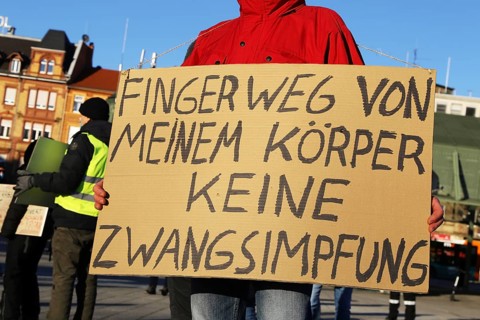 Mannheim: Demonstration against the corona measures. The demonstration was organised by an