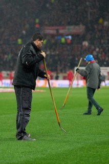 Football Bundesliga catch-up match Mainz 05-Union Berlin in the MEWA Arena in Mainz. Greenkeepers