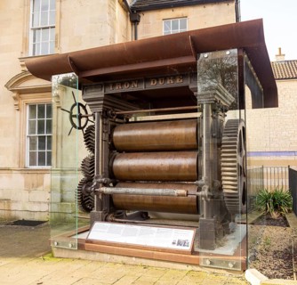 Iron Duke industrial archaeology 1849 rubber manufacturing machinery, Bradford on Avon, Wiltshire,