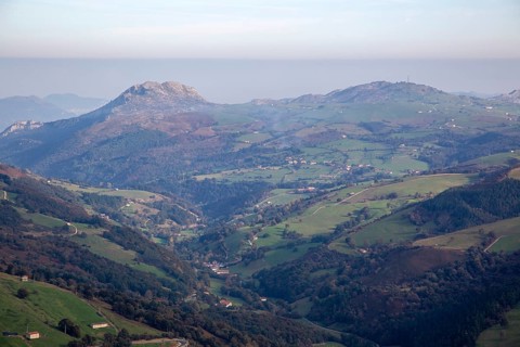 Landscape view from Puerto de Los Tornos, Cantabrian Mountains, Cantabria, northern Spain