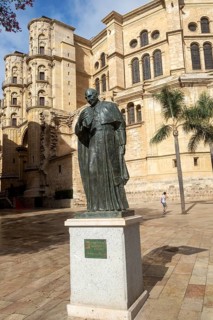 Statue sculpture of cardinal Angel Herrera Oria (1986-1968) by Jose Palma Burgos 1969, Malaga,