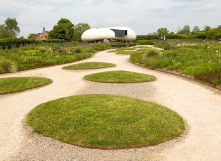 Hauser and Wirth art gallery, restaurant and garden, Durslade Farm, Bruton, Somerset, England, UK