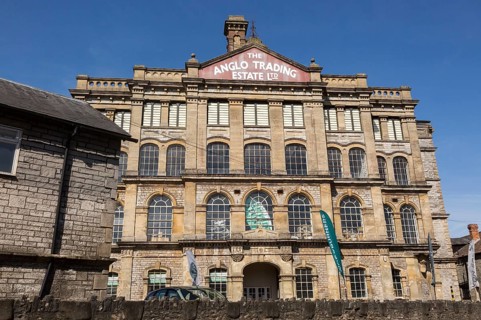 Anglo-Bavarian Brewery building built 1864, Shepton Mallet, Somerset, England, UK now Anglo Trading