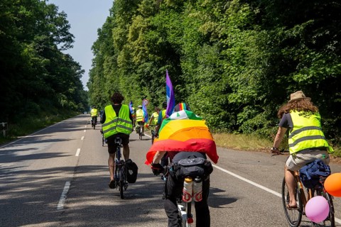 Ramstein 2022 peace camp bicycle demonstration: A bicycle demonstration was held on Sunday under