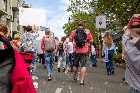 Lateral thinking demo in Darmstadt, Hesse: The demonstration was directed against the corona