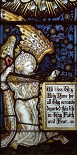 Mary Anne Garrett Memorial stained glass window female martyrs 1897, Church of Saint Margaret,