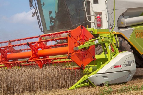 Grain harvest near Hockenheim, Baden-Wuerttemberg