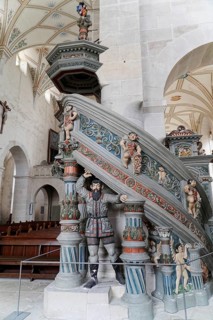 Pulpit, Cistercian monastery Bebenhausen, Tuebingen, Baden-Wuerttemberg, Germany, Europe