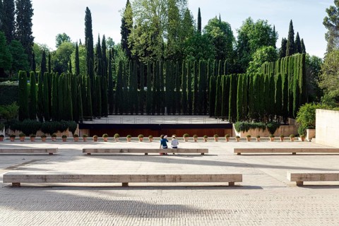 Generalife Theatre, Teatro Del Generalife, open-air theatre, Alhambra, Granada, Andalusia, Spain,