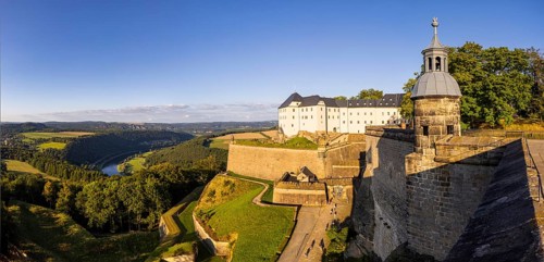Koenigstein Fortress in Saxon Switzerland. Georgenburg Castle, Koenigstein, Saxony, Germany, Europe