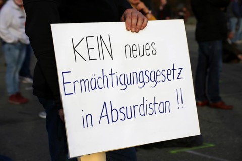 Karlsruhe: Corona protests against the measures taken by the federal government. The protests were