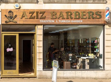 Aziz barbers, traditional Turkish barber shop, Melksham, Wiltshire, England, UK