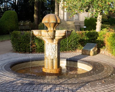 Czechoslovak memorial fountain, Jephson Gardens park, Royal Leamington Spa, Warwickshire, England,