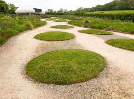 Hauser and Wirth art gallery, restaurant and garden, Durslade Farm, Bruton, Somerset, England, UK