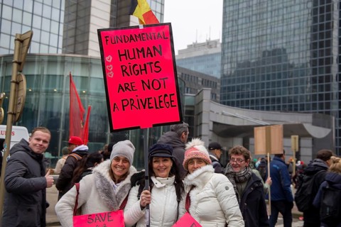 Brussels, 23 January: European demonstration for democracy, organised by the Europeans United