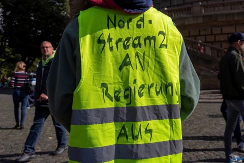 Citizens' protests in Mannheim. Among other things, the participants held signs to protest against