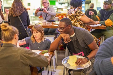 Detroit, Michigan USA, 8 February 2024, Michigan Lt. Governor Garlin Gilchrist spent an hour as a