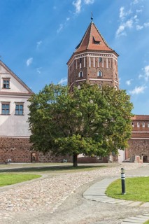Ancient restored castle in the Mir city. Belarus