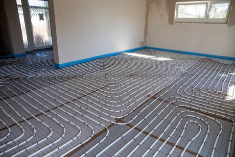 Underfloor heating in a new building