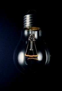 Closeup of an old tungsten light bulb