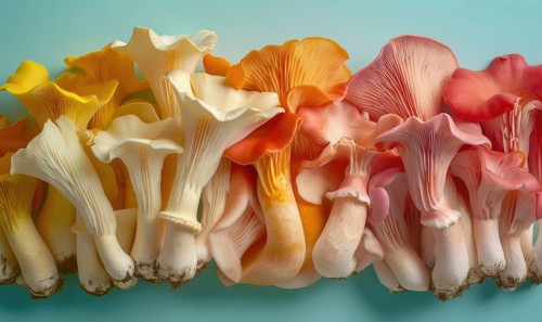Mushroom Pleurotus ostreatus on white background AI generated