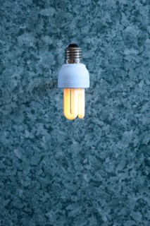 Warm light of a luminous energy-saving lamp